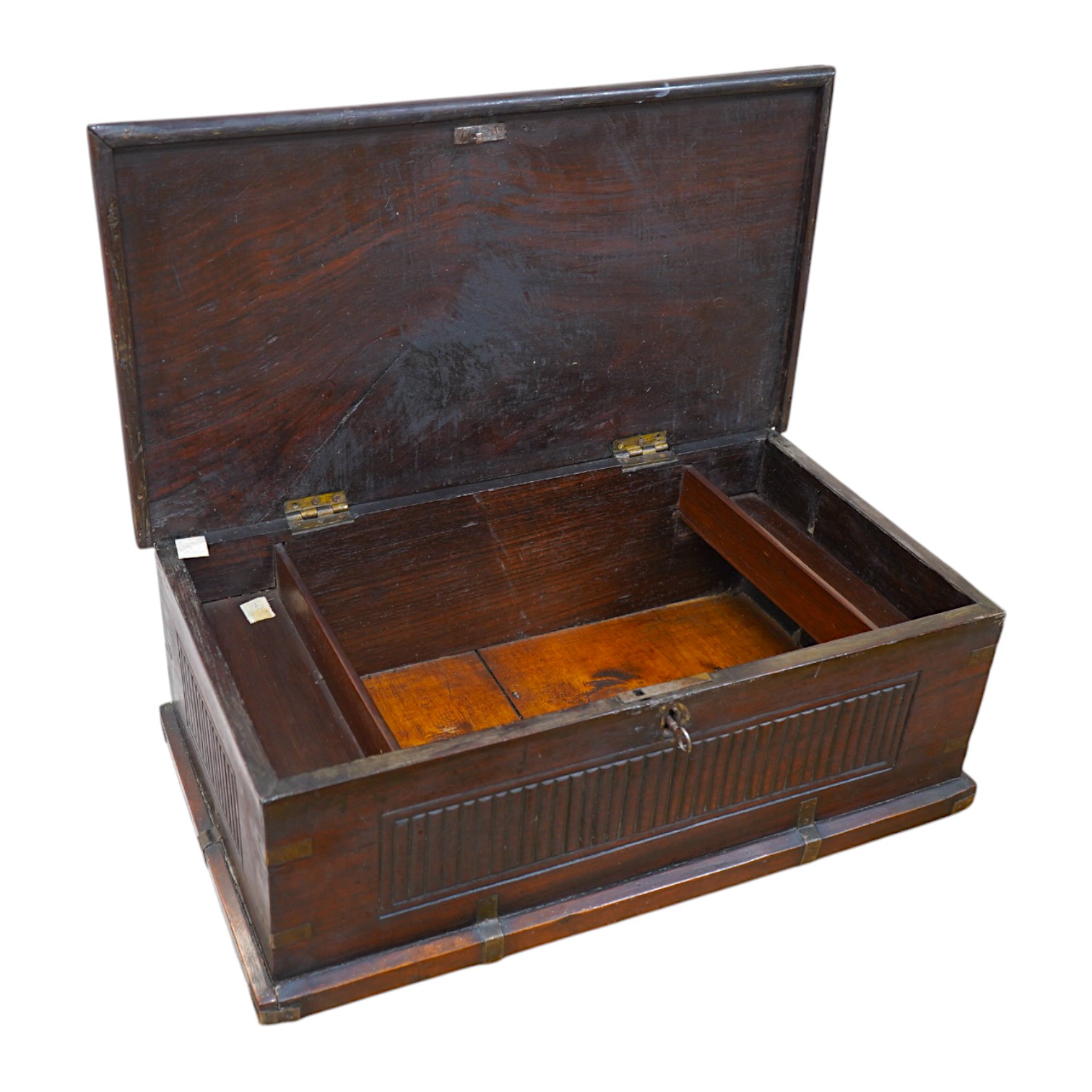 An early 19th century rosewood Indo-colonial bible box, 56cm wide. Condition - fair